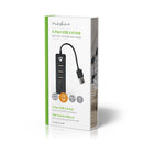 Nedis UHUBCU2320BK Usb-hub 3-poorts Usb 2.0 Cardreader Sd / Microsd Zwart