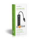 Nedis UHUBCU2320BK Usb-hub 3-poorts Usb 2.0 Cardreader Sd / Microsd Zwart