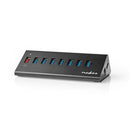 Nedis UHUBUP3810BK Usb-hub 8-poorts Usb 3.0 Met Externe Voeding Qc3.0 Oplaadpoort 5 Gbps