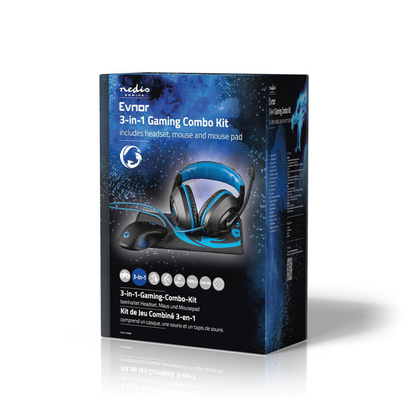 Nedis GCK31100BK Gaming Combo Kit 3-in-1 Headset, Mouse And Mouse Pad
