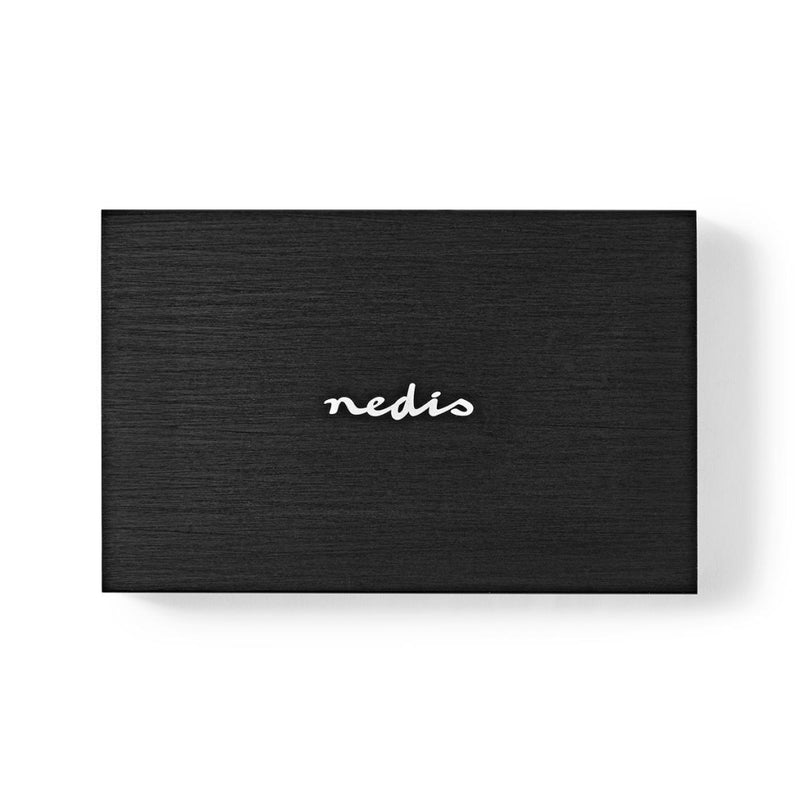Nedis HDDE25310BK Hardeschijf Behuizing 2.5" Usb 3.1 6 Gbps Aluminium Zwart