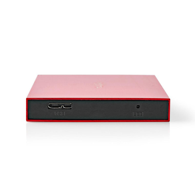 Nedis HDDE25310RD Hardeschijf Behuizing 2.5&quot; Usb 3.1 6 Gbps Aluminium Rood