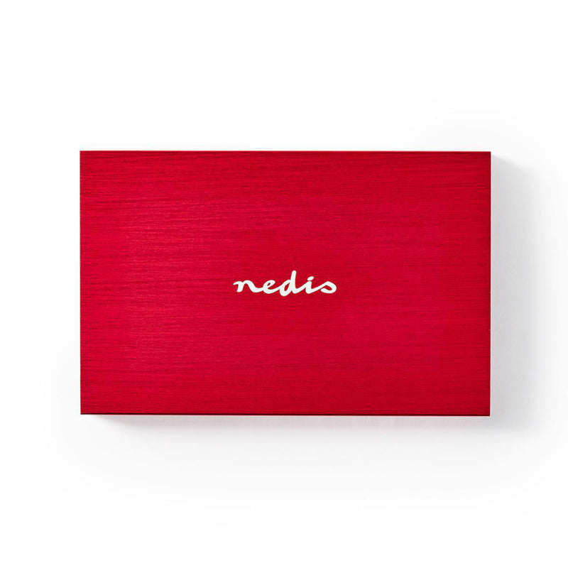 Nedis HDDE25310RD Hardeschijf Behuizing 2.5&quot; Usb 3.1 6 Gbps Aluminium Rood