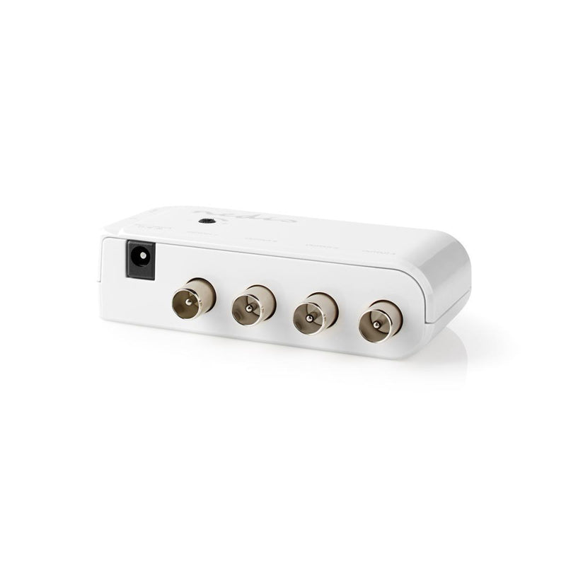 Nedis SAMP40040WT Catv-versterker Max. 10 Db Versterking 50 - 790 Mhz 4 Uitgangen Iec