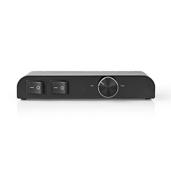 Nedis ASWI2652BK Luidsprekerschakelaar 2 Poorten Banana Volume Control Zwart