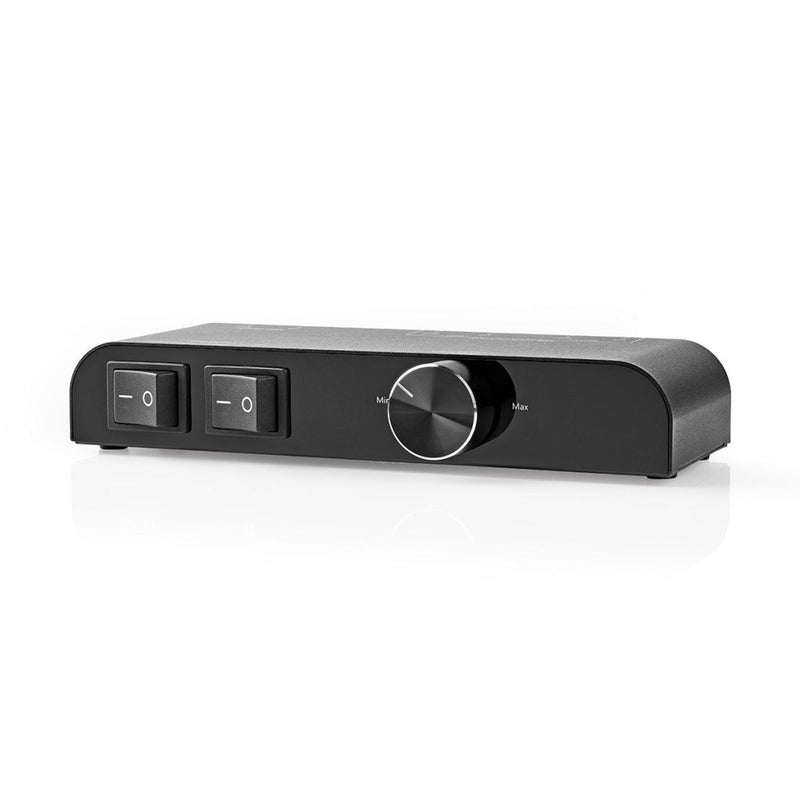 Nedis ASWI2652BK Luidsprekerschakelaar 2 Poorten Banana Volume Control Zwart