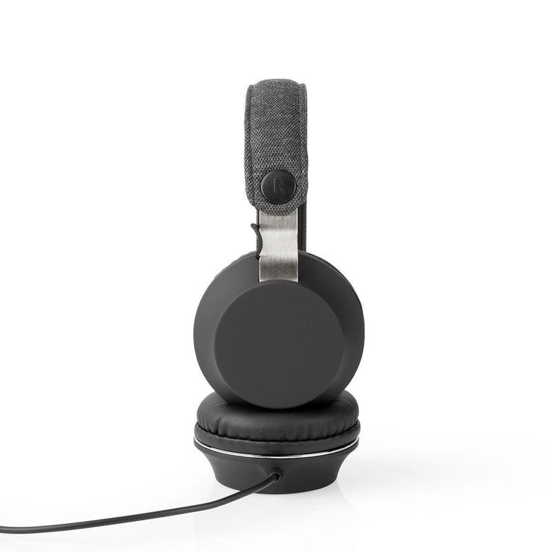 Nedis FSHP100AT Bedrade Koptelefoon Met Geweven Stof Bekleed On-ear Audiokabel 1,2 M Antraciet / Zw