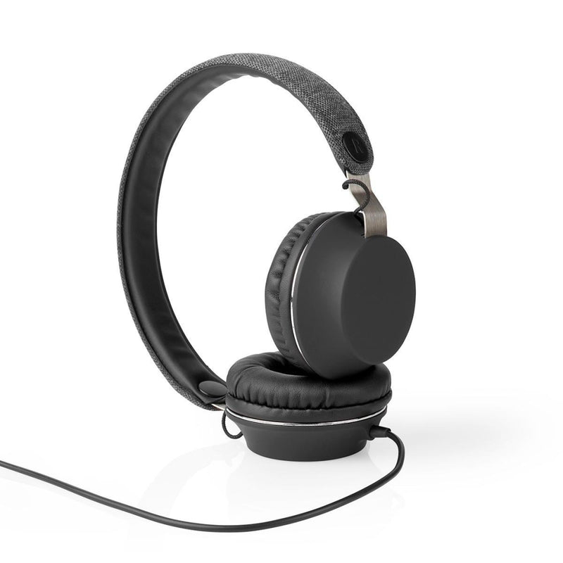 Nedis FSHP100AT Bedrade Koptelefoon Met Geweven Stof Bekleed On-ear Audiokabel 1,2 M Antraciet / Zw