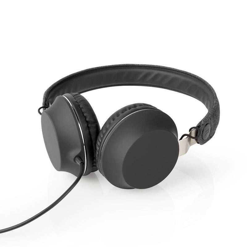 Nedis FSHP100AT Bedrade Koptelefoon Met Geweven Stof Bekleed On-ear Audiokabel 1,2 M Antraciet / Zw