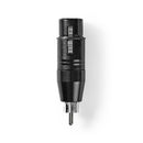 Nedis COTP15934BK Xlr Adapter Rca Male - Xlr 3-pin Female 1 Piece Metal