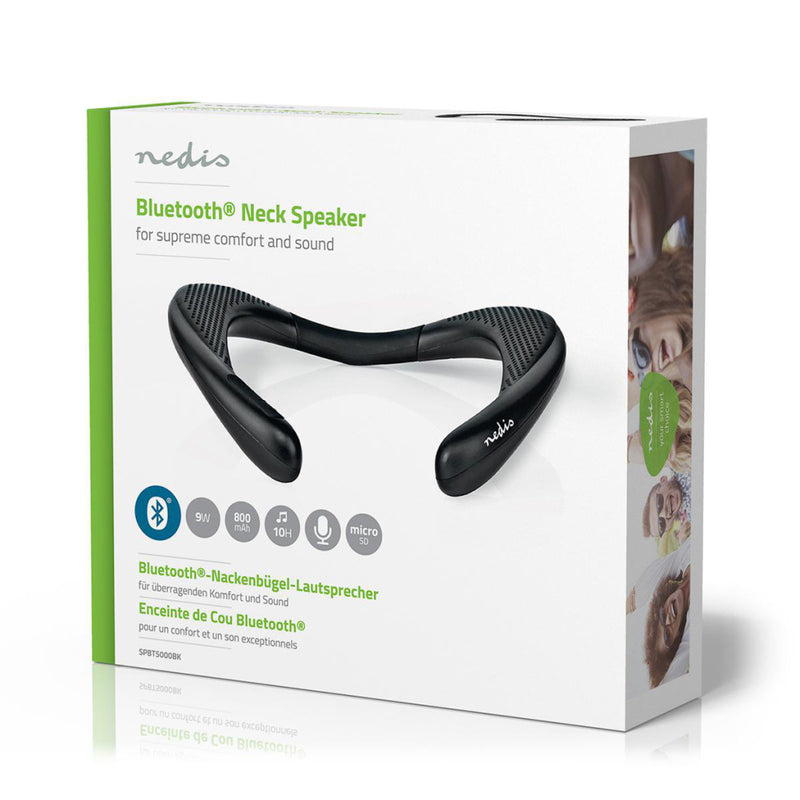 Nedis SPBT5000BK Bluetooth Nekspeaker 2x 4,5 W Bluetooth&reg; 5.0 Tot 10 Uur Speeltijd Zwart