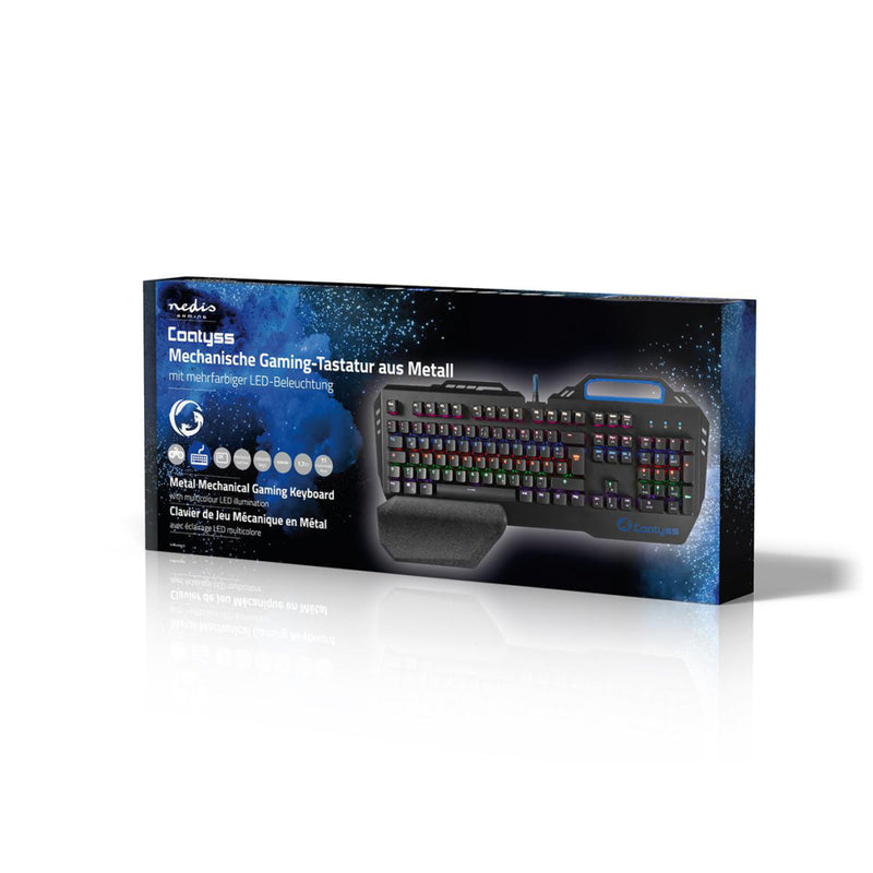 Nedis GKBD400BKDE Mechanisch Gamingtoetsenbord Rgb-verlichting Duits Metalen Design