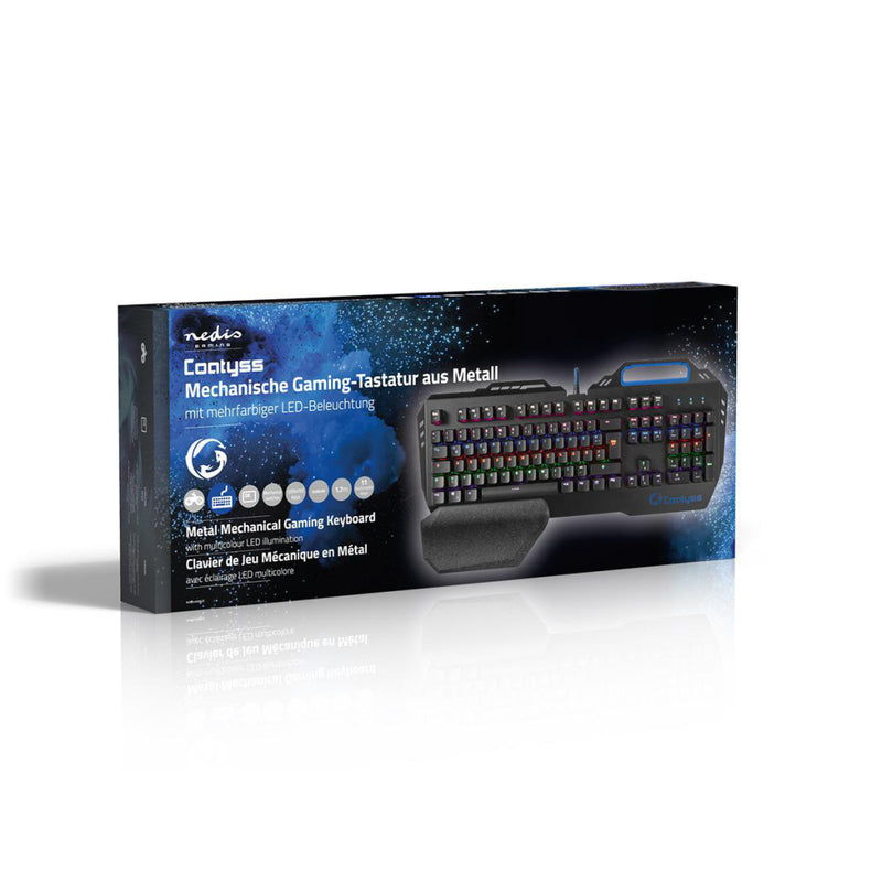 Nedis GKBD400BKDE Mechanisch Gamingtoetsenbord Rgb-verlichting Duits Metalen Design
