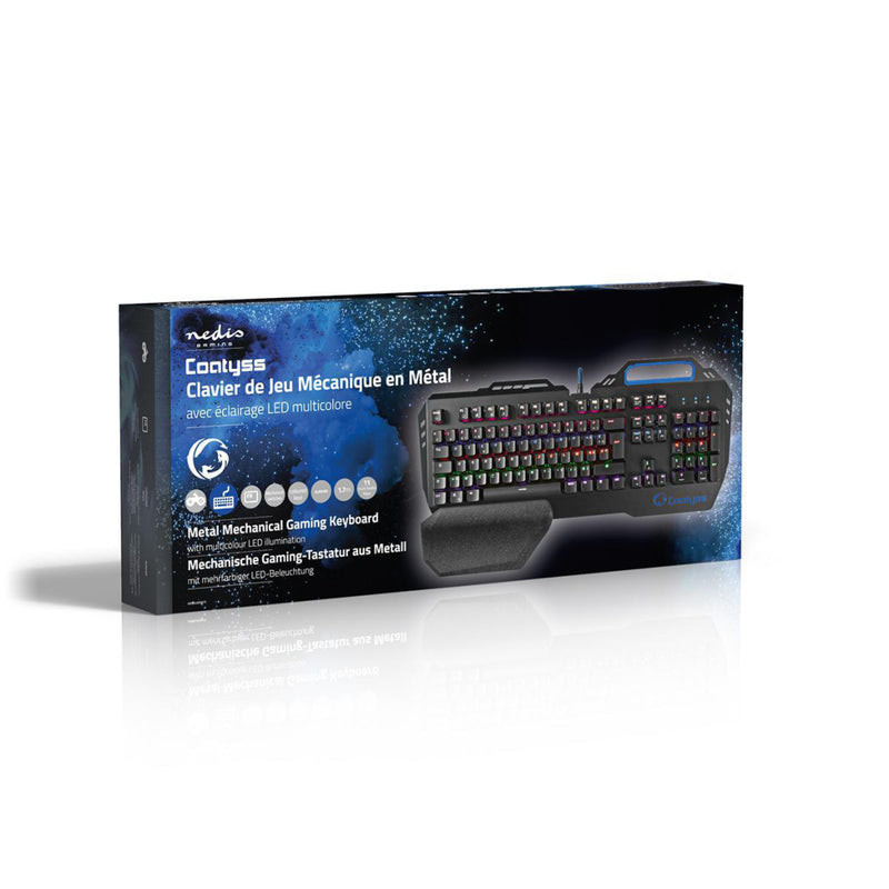 Nedis GKBD400BKFR Mechanisch Gamingtoetsenbord Rgb-verlichting Frans Metalen Design