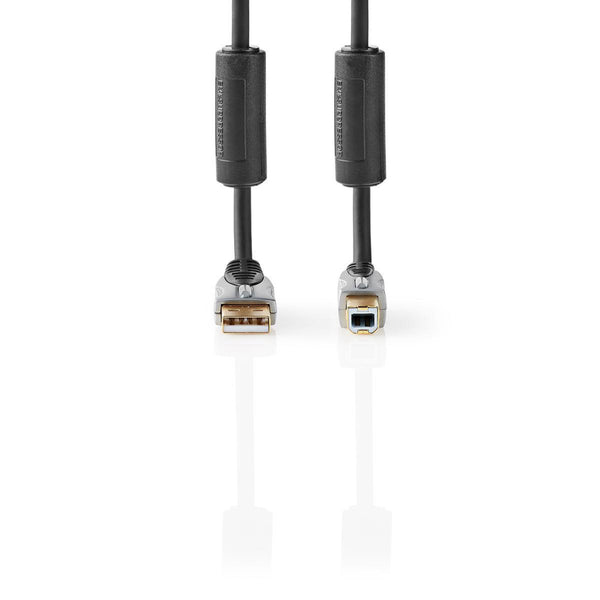 Nedis CCGC61100AT18 Usb 2.0-kabel A Male - B Male 1,8 M Antraciet