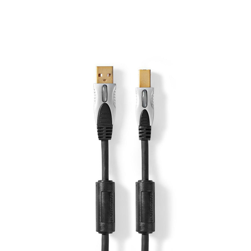 Nedis CCGC61100AT18 Usb 2.0-kabel A Male - B Male 1,8 M Antraciet