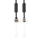 Nedis CCGC61100AT50 Usb 2.0-kabel A Male - B Male 5,0 M Antraciet