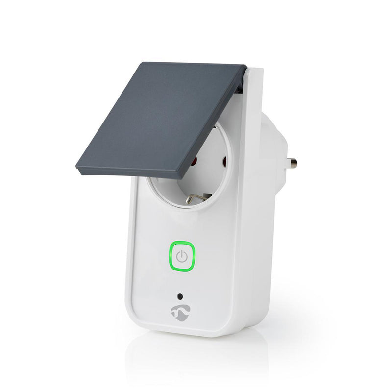 Nedis WIFIPO120FWT Wi-fi Smart Stekker Voor Buiten Spatwaterbestendig Ip44 Verbruiksmonitor Schuko