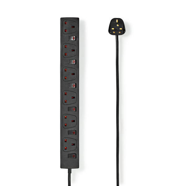 Nedis EXS630G2BK Stekkerdoos 6-wegs 3,0 M Zwart Uk