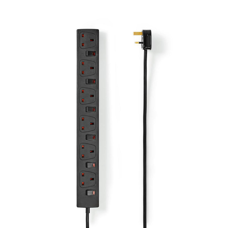 Nedis EXS630G2BK Stekkerdoos 6-wegs 3,0 M Zwart Uk