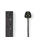 Nedis EXS630G2BK Stekkerdoos 6-wegs 3,0 M Zwart Uk