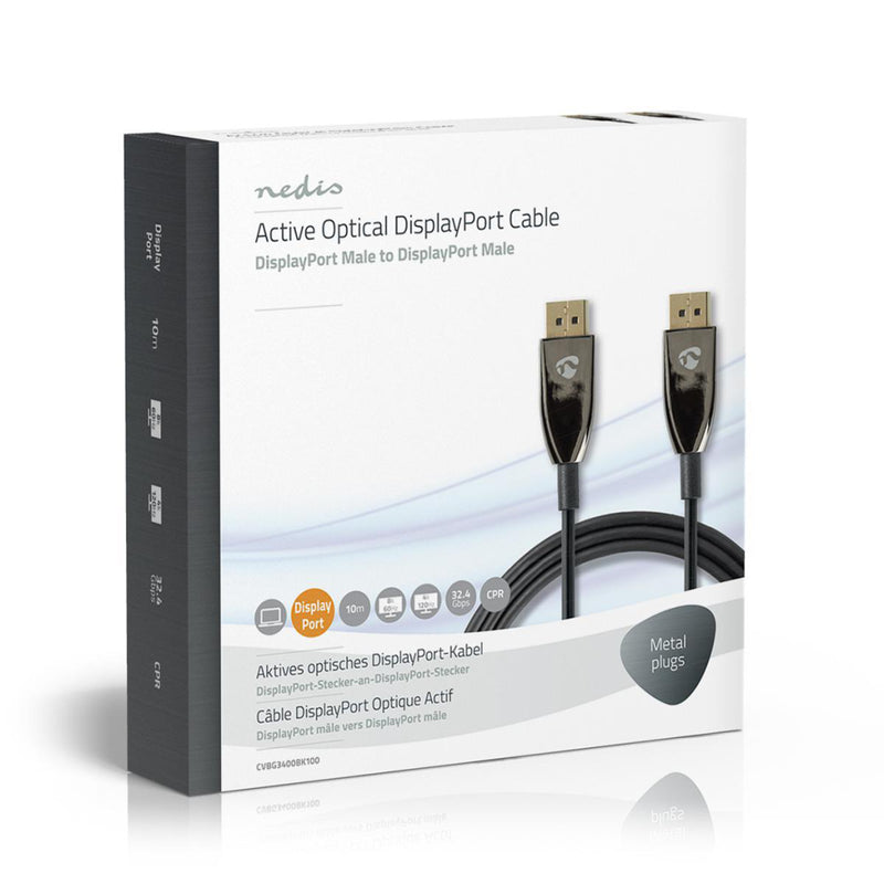 Nedis CCBG3700BK100 Actieve Optische Displayport-kabel Displayport 1.4 Displayport Male Displayport