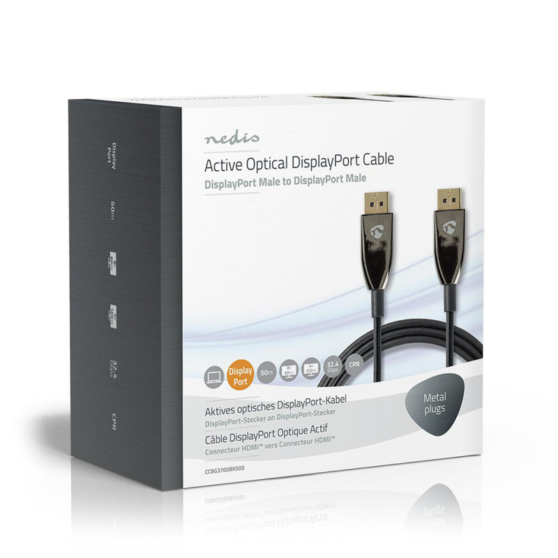 Nedis CCBG3700BK500 Displayport 1.4-kabel Aoc Displayport Male - Male 50,0 M Zwart