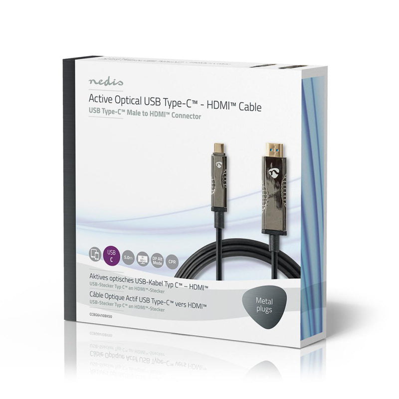 Nedis CCBG6410BK50 Actieve Optische Usb-kabel Usb-c&trade; Male Hdmi&trade; Connector 18 Gbps 5.00