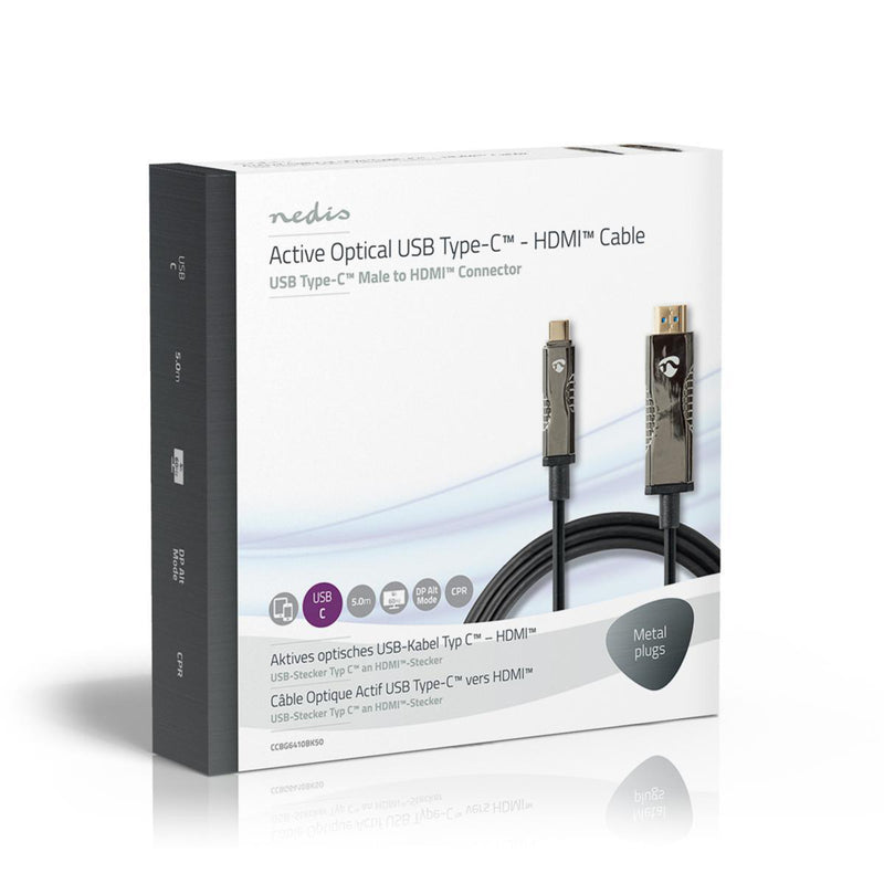 Nedis CCBG6410BK50 Actieve Optische Usb-kabel Usb-c&trade; Male Hdmi&trade; Connector 18 Gbps 5.00