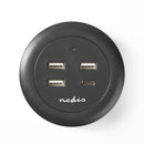 Nedis FSCSPD100GY Stoffen Tafellader Voor Het Hele Gezin 3x Usb 2.1 A (max.) 1x Usb C&trade; 30 W P