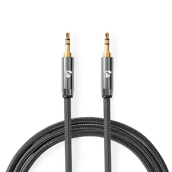 Nedis CATB22000GY05 Stereo-audiokabel 3,5 Mm Male - 3,5 Mm Male Gun Metal Grey Gevlochten Kabel