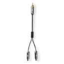 Nedis CATB24010GY02 Stereo-audiokabel Rca Male - 2x Rca Female Gun Metal Grey Gevlochten Kabel