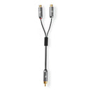 Nedis CATB24010GY02 Stereo-audiokabel Rca Male - 2x Rca Female Gun Metal Grey Gevlochten Kabel