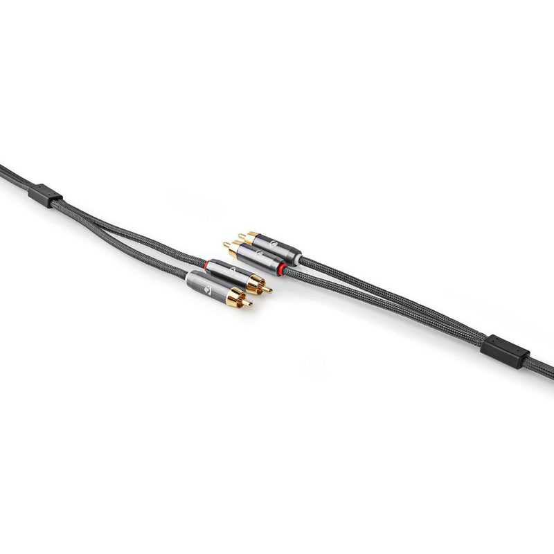 Nedis CATB24200GY10 Stereo-audiokabel 2x Rca Male - 2x Rca Male Gun Metal Grey Gevlochten Kabel