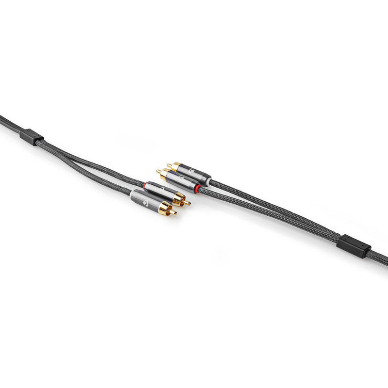 Nedis CATB24200GY50 Stereo-audiokabel 2x Rca Male - 2x Rca Male Gun Metal Grey Gevlochten Kabel