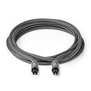 Nedis CATB25000GY10 Digitale Audiokabel Toslink Male - Toslink Male Gun Metal Grey Gevlochten Kabel