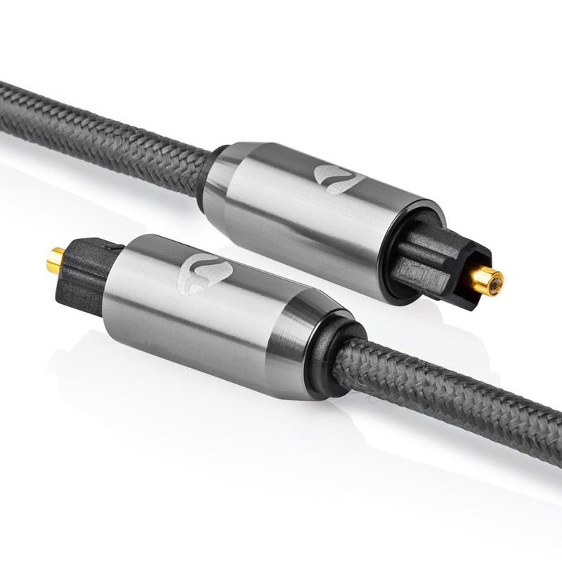 Nedis CATB25000GY10 Digitale Audiokabel Toslink Male - Toslink Male Gun Metal Grey Gevlochten Kabel