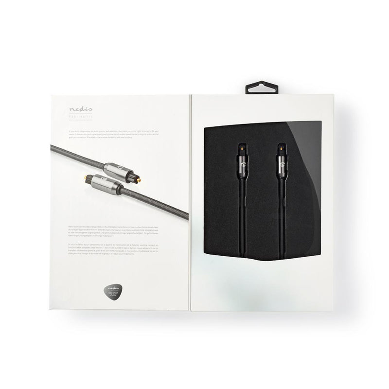 Nedis CATB25000GY10 Digitale Audiokabel Toslink Male - Toslink Male Gun Metal Grey Gevlochten Kabel