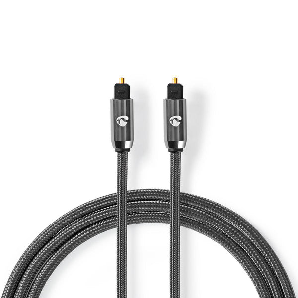 Nedis CATB25000GY20 Digitale Audiokabel Toslink Male - Toslink Male Gun Metal Grey Gevlochten Kabel