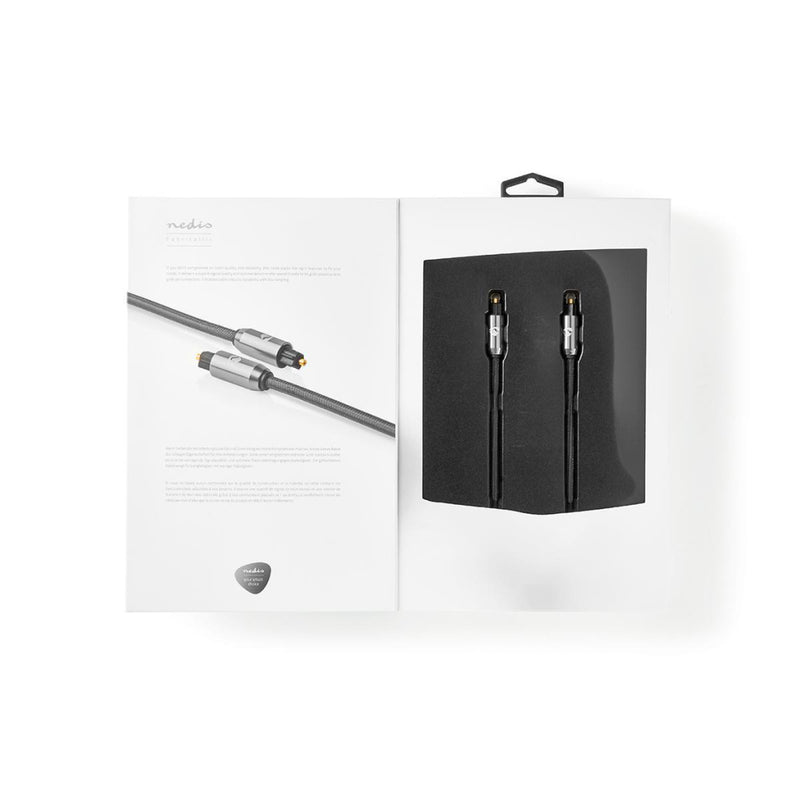 Nedis CATB25000GY20 Digitale Audiokabel Toslink Male - Toslink Male Gun Metal Grey Gevlochten Kabel
