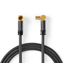 Nedis CSTB40015WT20 Coaxkabel 100 Db Iec (coax) Male - Iec (coax) Female Gun Metal Grey Gevlochten
