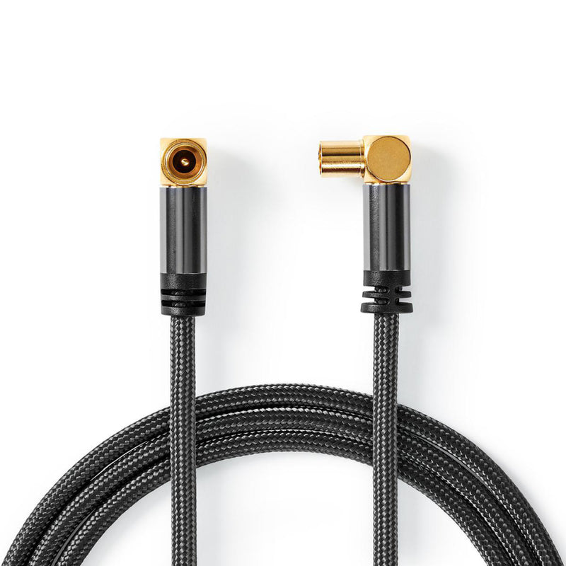 Nedis CSTB40015WT20 Coaxkabel 100 Db Iec (coax) Male - Iec (coax) Female Gun Metal Grey Gevlochten