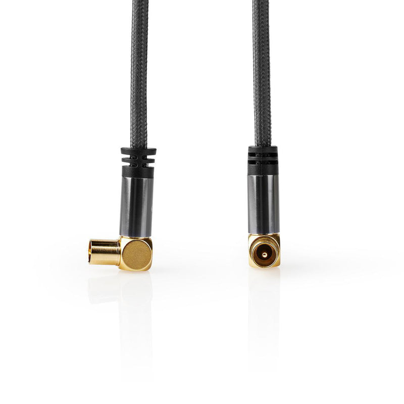 Nedis CSTB40015WT20 Coaxkabel 100 Db Iec (coax) Male - Iec (coax) Female Gun Metal Grey Gevlochten