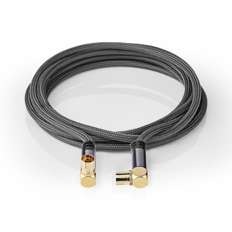 Nedis CSTB40015WT20 Coaxkabel 100 Db Iec (coax) Male - Iec (coax) Female Gun Metal Grey Gevlochten