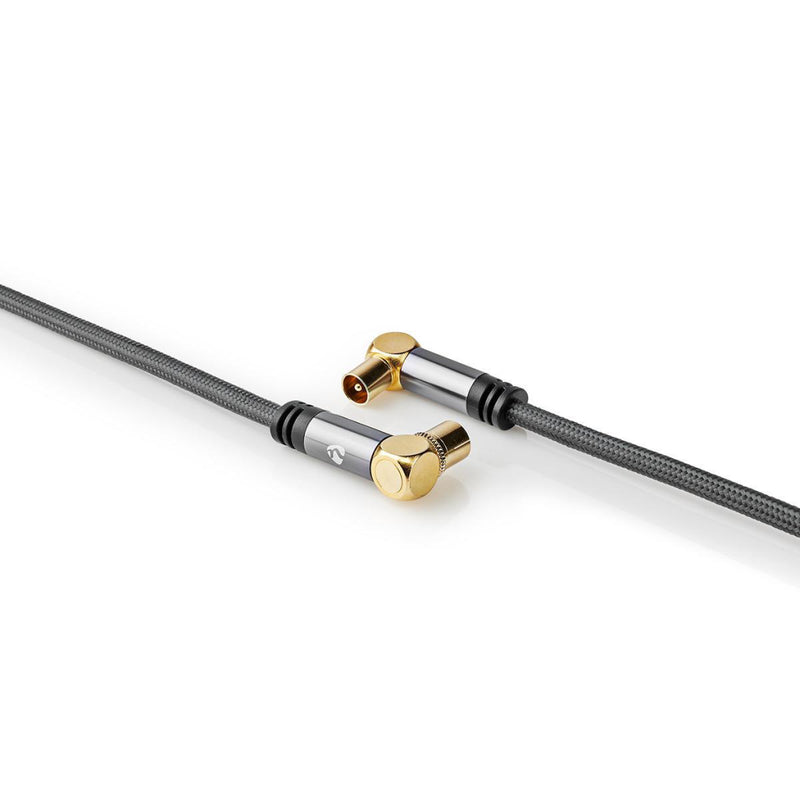 Nedis CSTB40015WT20 Coaxkabel 100 Db Iec (coax) Male - Iec (coax) Female Gun Metal Grey Gevlochten