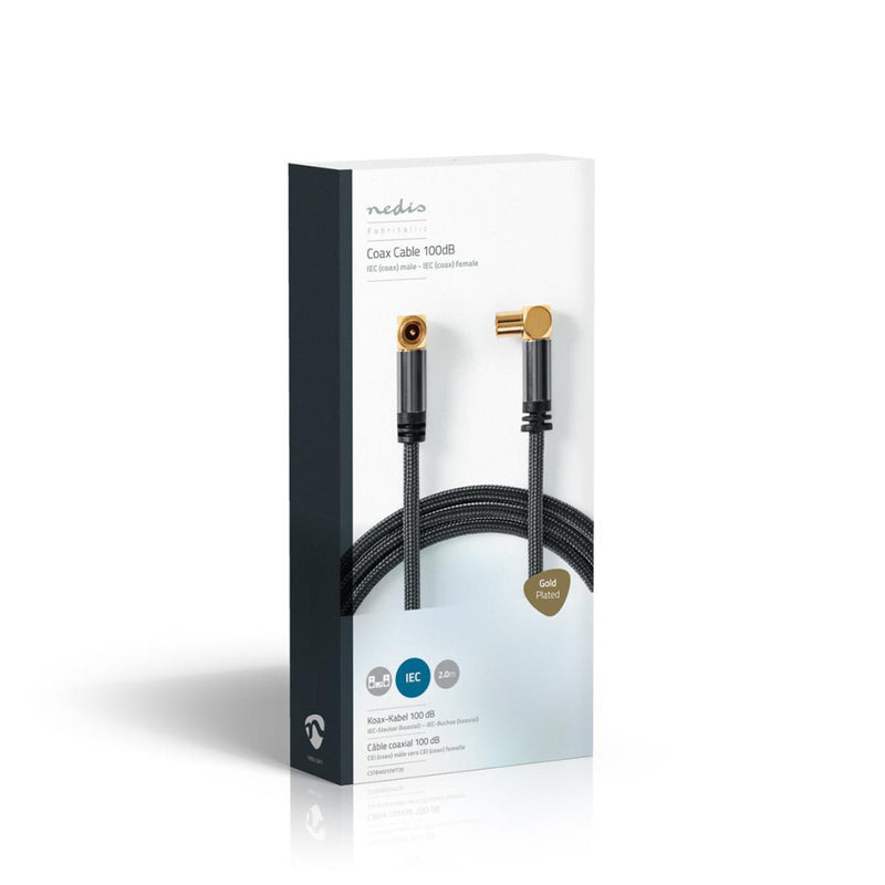 Nedis CSTB40015WT20 Coaxkabel 100 Db Iec (coax) Male - Iec (coax) Female Gun Metal Grey Gevlochten
