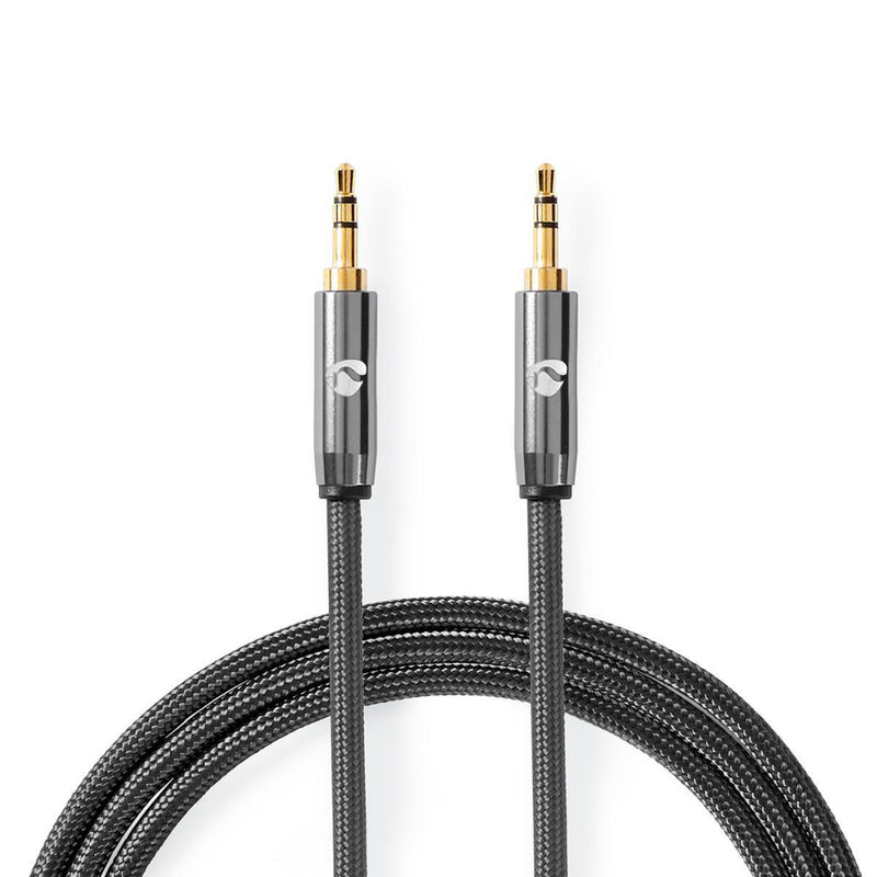 Nedis CATB22000GY10 Stereo-audiokabel 3,5 Mm Male - 3,5 Mm Male Gun Metal Grey Gevlochten Kabel