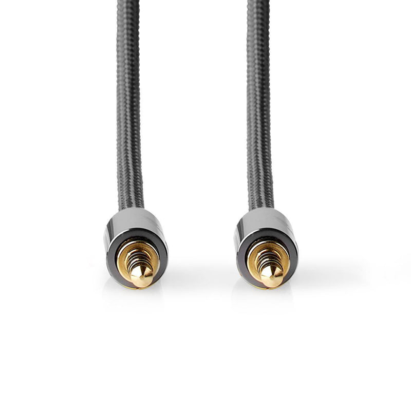 Nedis CATB22000GY10 Stereo-audiokabel 3,5 Mm Male - 3,5 Mm Male Gun Metal Grey Gevlochten Kabel