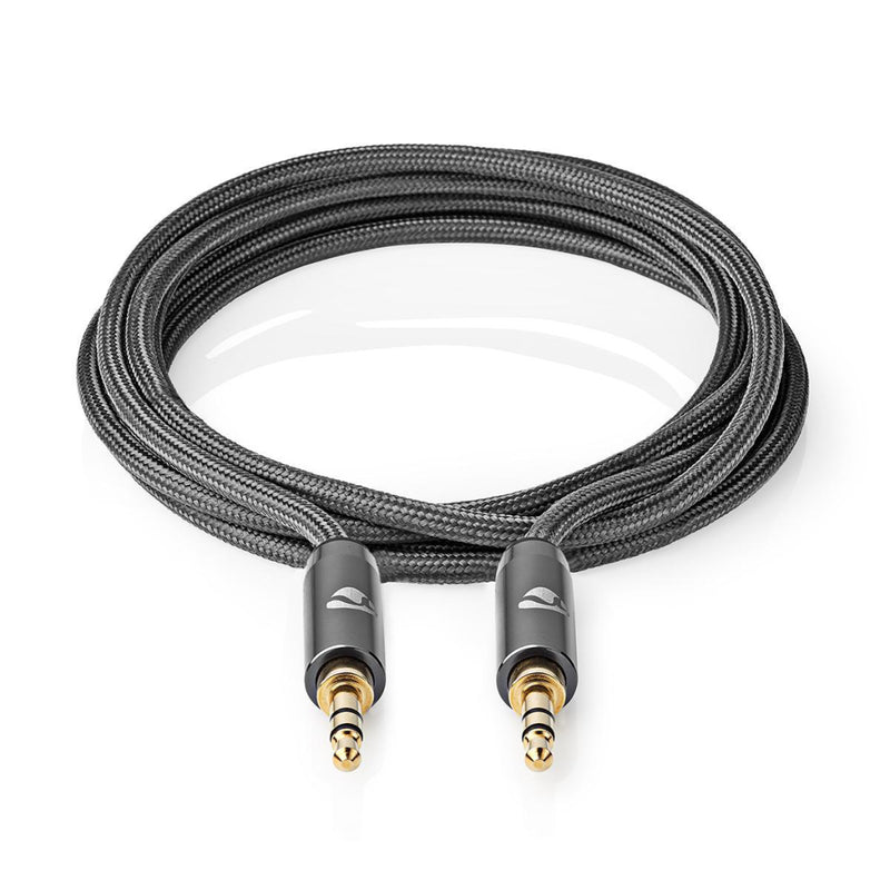 Nedis CATB22000GY10 Stereo-audiokabel 3,5 Mm Male - 3,5 Mm Male Gun Metal Grey Gevlochten Kabel