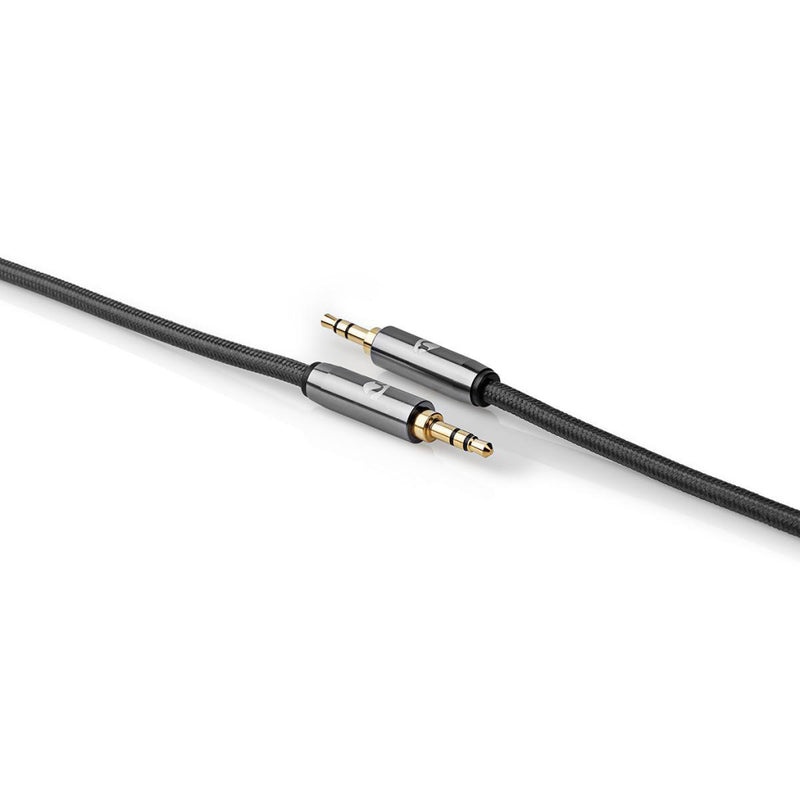 Nedis CATB22000GY10 Stereo-audiokabel 3,5 Mm Male - 3,5 Mm Male Gun Metal Grey Gevlochten Kabel